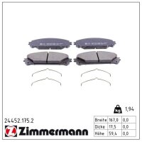 ZIMMERMANN 24452.175.2 Bremsbelagsatz, Scheibenbremse