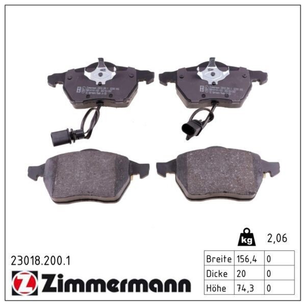 ZIMMERMANN 23018.200.1 Bremsbelagsatz, Scheibenbremse