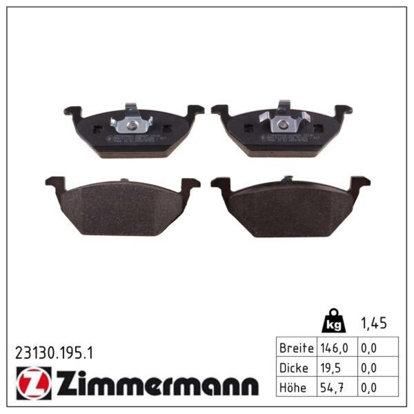 ZIMMERMANN 23130.195.1 Bremsbelagsatz, Scheibenbremse
