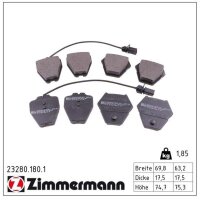 ZIMMERMANN 23280.180.1 Bremsbelagsatz, Scheibenbremse