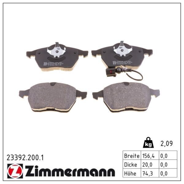 ZIMMERMANN 23392.200.1 Bremsbelagsatz, Scheibenbremse