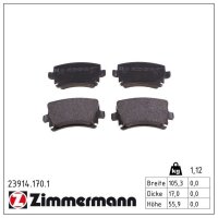 ZIMMERMANN 23914.170.1 Bremsbelagsatz, Scheibenbremse