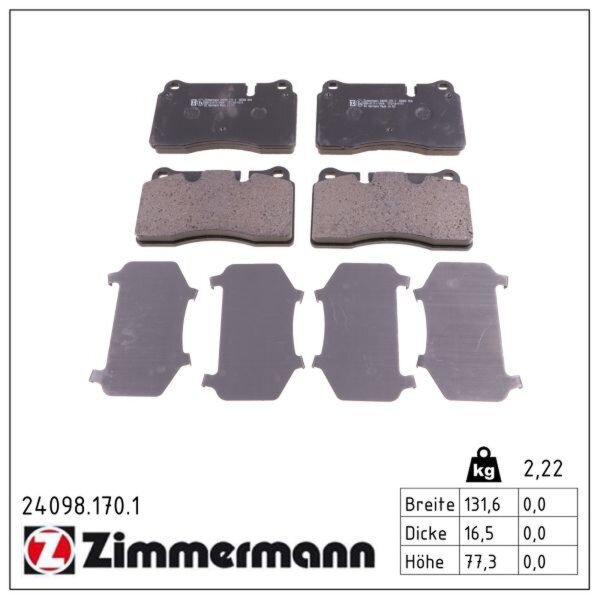 ZIMMERMANN 24098.170.1 Bremsbelagsatz, Scheibenbremse