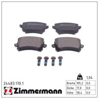 ZIMMERMANN 24483.170.1 Bremsbelagsatz, Scheibenbremse