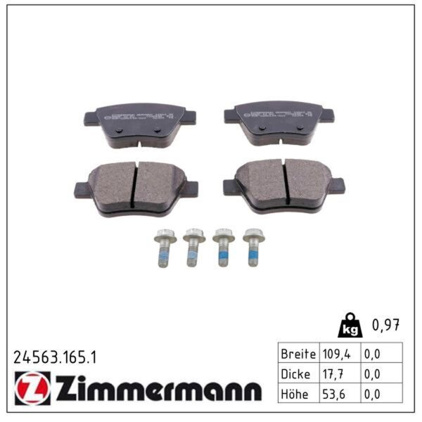 ZIMMERMANN 24563.165.1 Bremsbelagsatz, Scheibenbremse