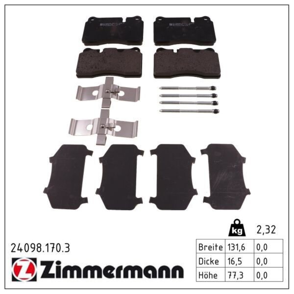 ZIMMERMANN 24098.170.3 Bremsbelagsatz, Scheibenbremse