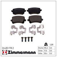 ZIMMERMANN 24483.170.2 Bremsbelagsatz, Scheibenbremse