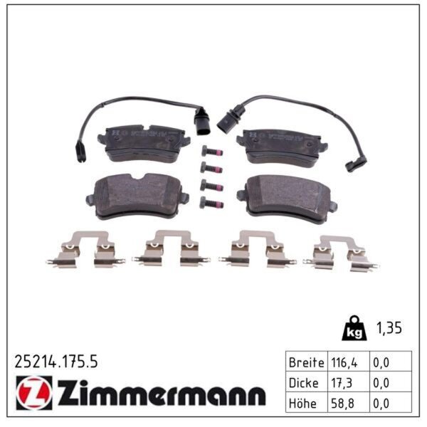 ZIMMERMANN 25214.175.5 Bremsbelagsatz, Scheibenbremse