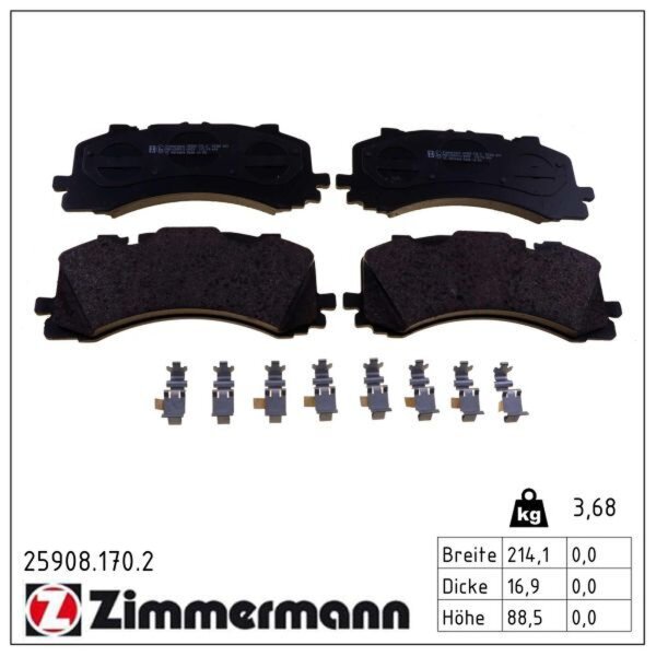 ZIMMERMANN 25908.170.2 Bremsbelagsatz, Scheibenbremse