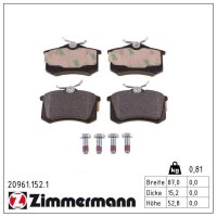 ZIMMERMANN 20961.152.1 Bremsbelagsatz, Scheibenbremse