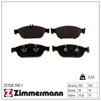ZIMMERMANN 25158.190.1 Bremsbelagsatz, Scheibenbremse