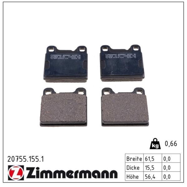 ZIMMERMANN 20755.155.1 Bremsbelagsatz, Scheibenbremse