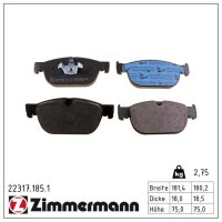 ZIMMERMANN 22317.185.1 Bremsbelagsatz, Scheibenbremse