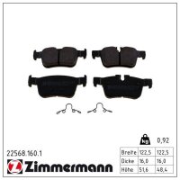 ZIMMERMANN 22568.160.1 Bremsbelagsatz, Scheibenbremse