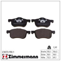 ZIMMERMANN 23073.190.1 Bremsbelagsatz, Scheibenbremse