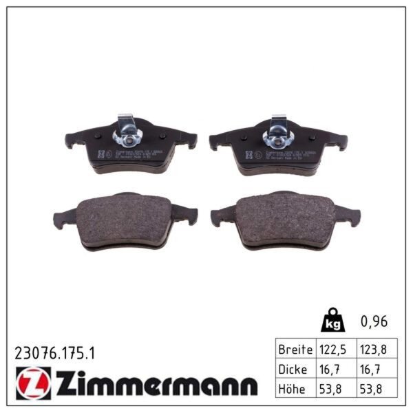 ZIMMERMANN 23076.175.1 Bremsbelagsatz, Scheibenbremse