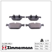 ZIMMERMANN 24399.195.1 Bremsbelagsatz, Scheibenbremse