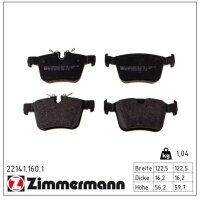 ZIMMERMANN 22141.160.1 Bremsbelagsatz, Scheibenbremse