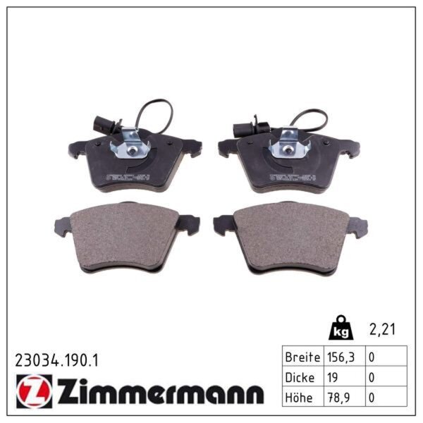 ZIMMERMANN 23034.190.1 Bremsbelagsatz, Scheibenbremse