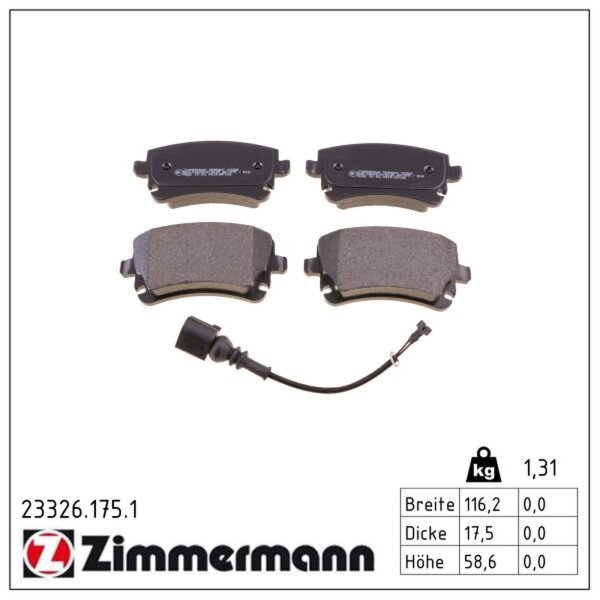 ZIMMERMANN 23326.175.1 Bremsbelagsatz, Scheibenbremse