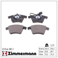 ZIMMERMANN 23746.185.1 Bremsbelagsatz, Scheibenbremse