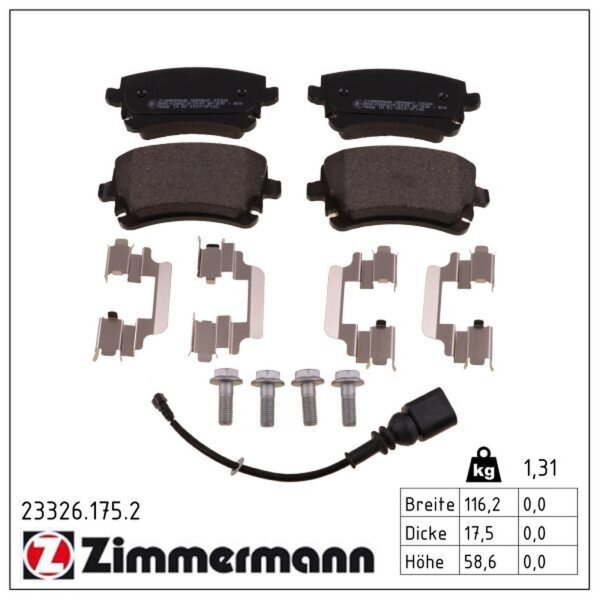 ZIMMERMANN 23326.175.2 Bremsbelagsatz, Scheibenbremse
