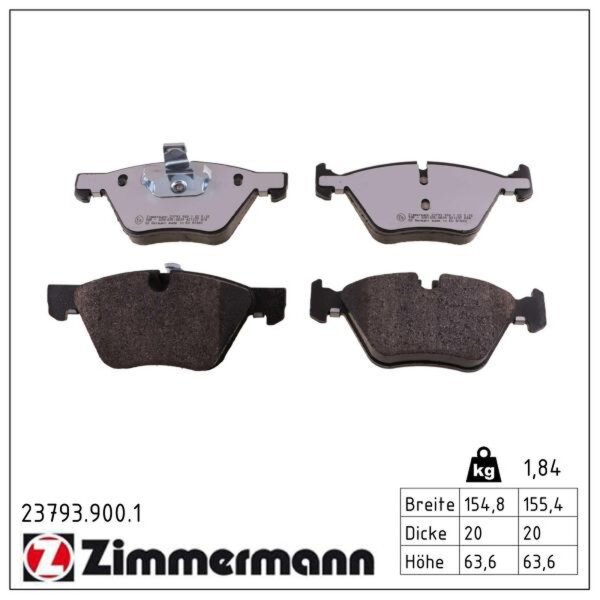 ZIMMERMANN 23793.900.1 Bremsbelagsatz, Scheibenbremse