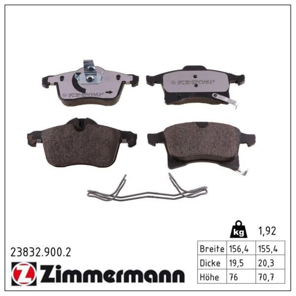 ZIMMERMANN 23832.900.2 Bremsbelagsatz, Scheibenbremse