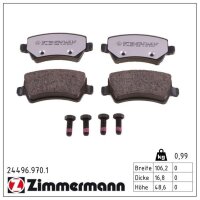ZIMMERMANN 24496.970.1 Bremsbelagsatz, Scheibenbremse