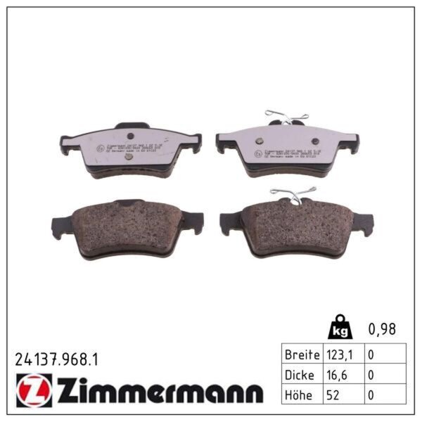 ZIMMERMANN 24137.968.1 Bremsbelagsatz, Scheibenbremse