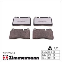 ZIMMERMANN 20217.965.1 Bremsbelagsatz, Scheibenbremse