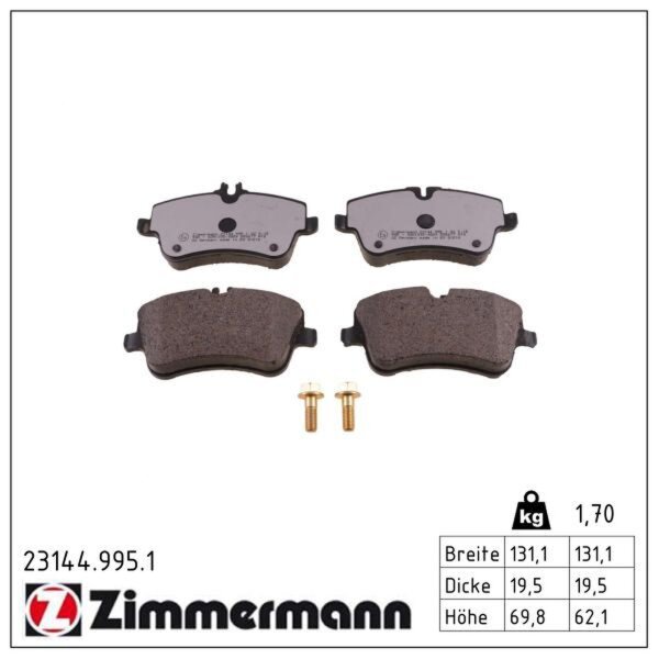 ZIMMERMANN 23144.995.1 Bremsbelagsatz, Scheibenbremse