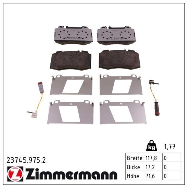 ZIMMERMANN 23745.975.2 Bremsbelagsatz, Scheibenbremse
