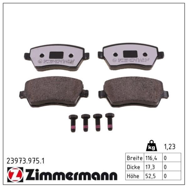 ZIMMERMANN 23973.975.1 Bremsbelagsatz, Scheibenbremse