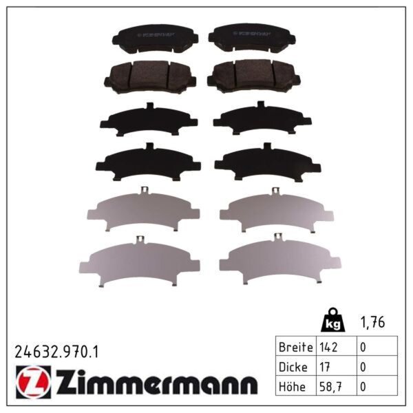 ZIMMERMANN 24632.970.1 Bremsbelagsatz, Scheibenbremse