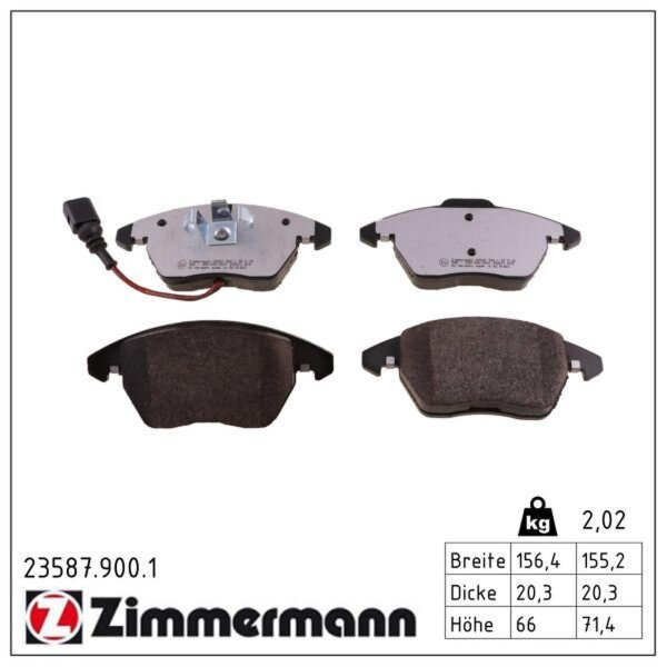ZIMMERMANN 23587.900.1 Bremsbelagsatz, Scheibenbremse