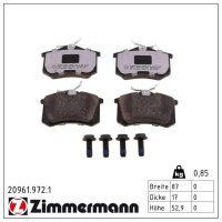 ZIMMERMANN 20961.972.1 Bremsbelagsatz, Scheibenbremse