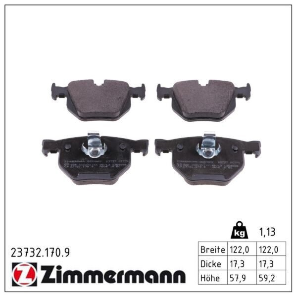 ZIMMERMANN 23732.170.9 Bremsbelagsatz, Scheibenbremse