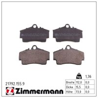 ZIMMERMANN 21792.155.9 Bremsbelagsatz, Scheibenbremse