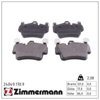 ZIMMERMANN 24049.170.9 Bremsbelagsatz, Scheibenbremse