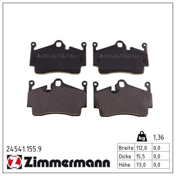 ZIMMERMANN 24541.155.9 Bremsbelagsatz, Scheibenbremse