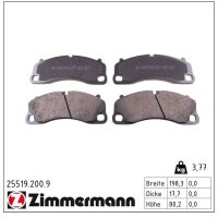 ZIMMERMANN 25519.200.9 Bremsbelagsatz, Scheibenbremse