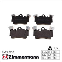 ZIMMERMANN 24010.165.9 Bremsbelagsatz, Scheibenbremse