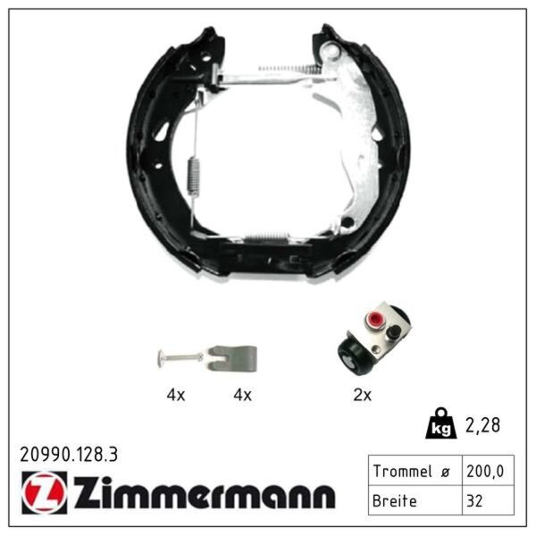 ZIMMERMANN 20990.128.3 Bremsbackensatz