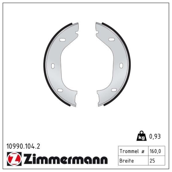 ZIMMERMANN 10990.104.2 Bremsbackensatz, Feststellbremse