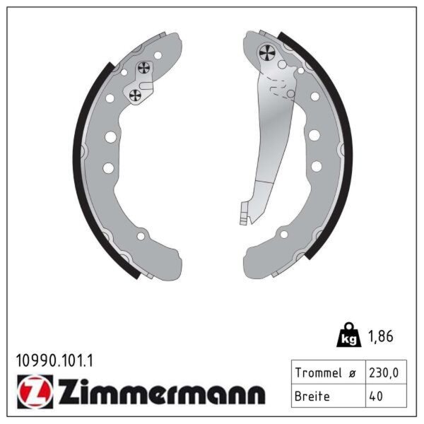 ZIMMERMANN 10990.101.1 Bremsbackensatz