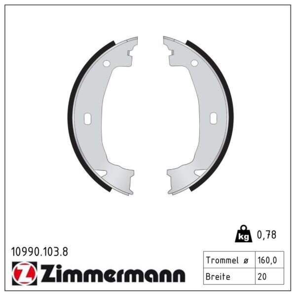 ZIMMERMANN 10990.103.8 Bremsbackensatz, Feststellbremse