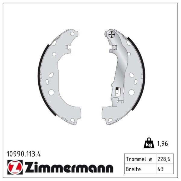 ZIMMERMANN 10990.113.4 Bremsbackensatz