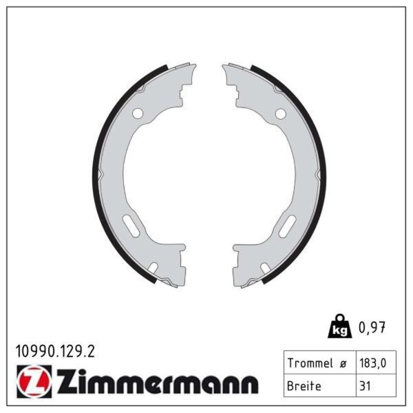 ZIMMERMANN 10990.129.2 Bremsbackensatz, Feststellbremse