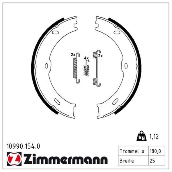 ZIMMERMANN 10990.154.0 Bremsbackensatz, Feststellbremse